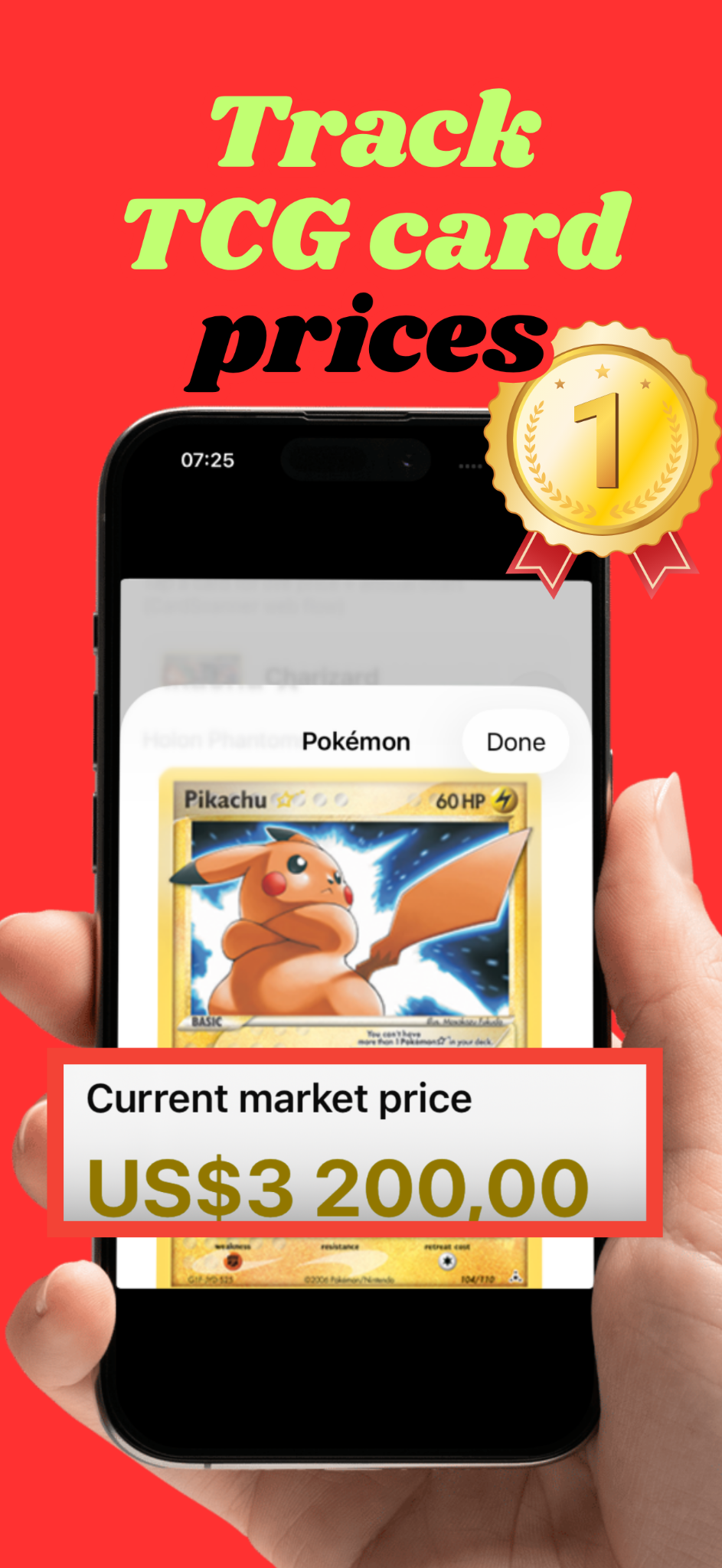 Market price result — Pikachu $3,200